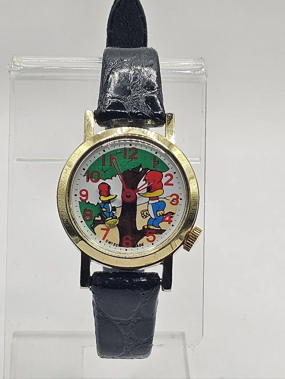1970's Webster Woody Woodpecker Animated Wristwatch Running